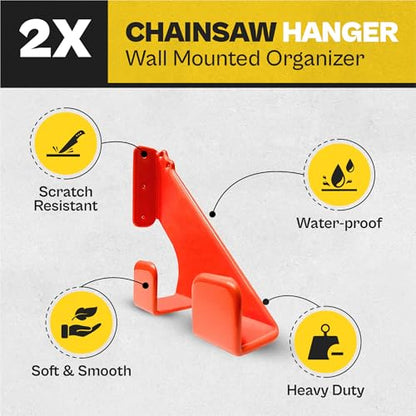 2 Pack Heavy Duty Chainsaw Wall Mount Holder
