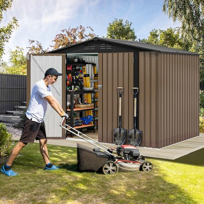 8'x6' Large Metal Outdoor Storage Shed