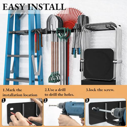 Folding Chair Storage Rack Wall Mount (4 Count)