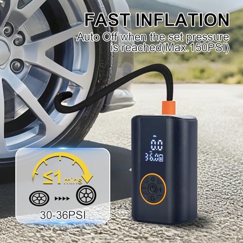 Tire Inflator Portable Air Compressor Cordless Rechargeable Mini Air Pump