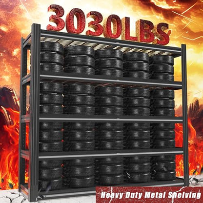 48" W Metal Garage Shelving 5 Tier Storage Shelves Heavy Duty 3030LBS