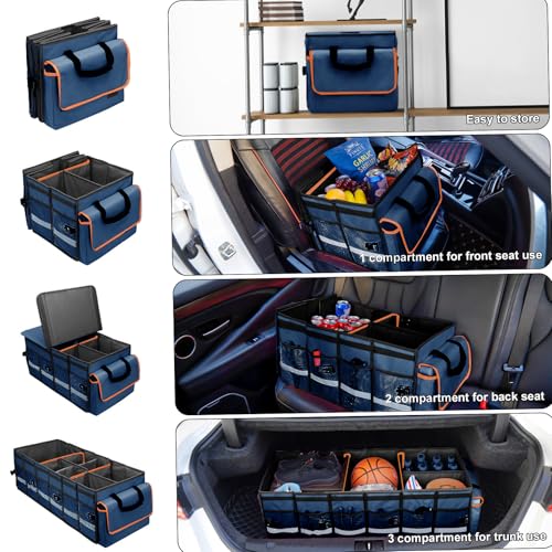 Car Trunk Organizer and Storage with Removable Leakproof Cooler Bag