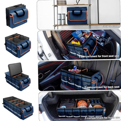 Car Trunk Organizer and Storage with Removable Leakproof Cooler Bag