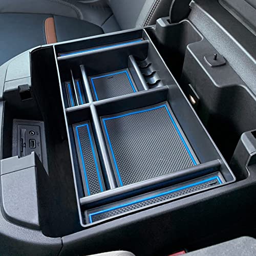 Center Console Organizer for Chevy Silverado & GMC Sierra Blue Trim