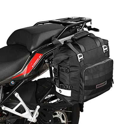 Motorcycle Saddlebag Waterproof Motor Luggage Pack Quick Release Motorbike Side Bag 20L Fits Most Adventure and Sports Bike Motorcycle Racks
