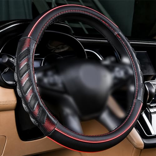 car Steering Wheel Cover Faux Leather Massage Universal fit 3D Honeycomb Hole Anti