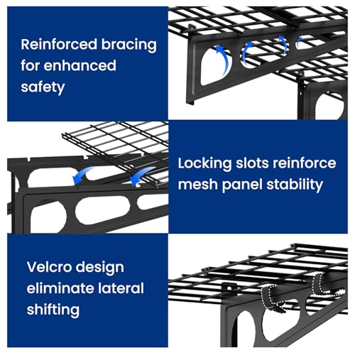 2 Pack 2x4ft Garage Shelving with Hooks (2 Count)