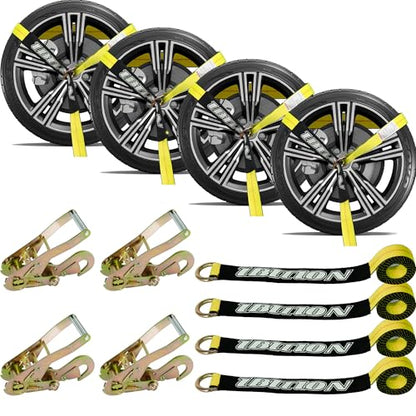 4 Pack Car Tie Down Straps for Trailers (4 Count)