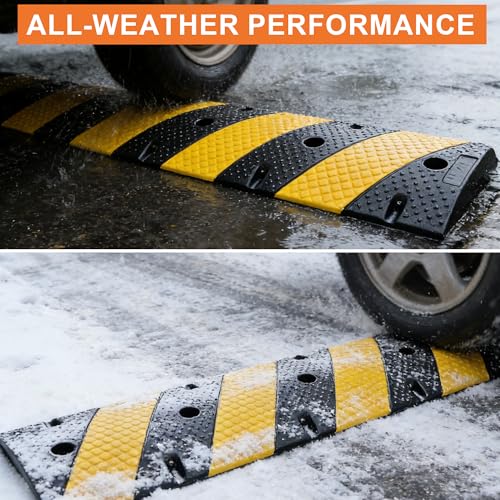 2 Pack 36 Inch Rubber Speed Bumps for Driveway