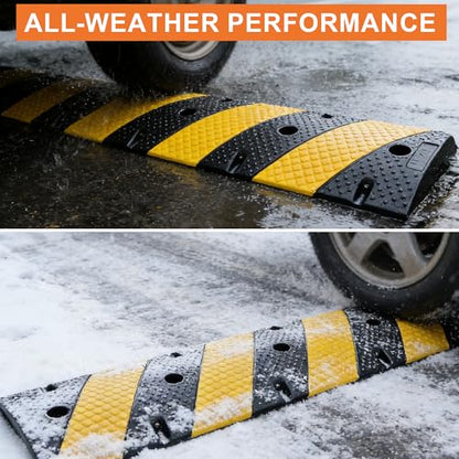 2 Pack 36 Inch Rubber Speed Bumps for Driveway