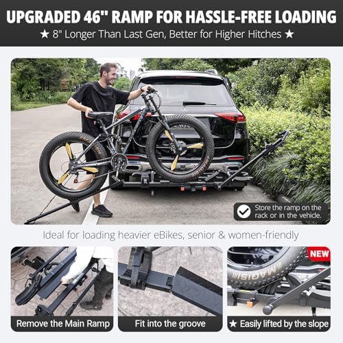 Hitch Mount EBike Rack for 2 Bike with Ramp