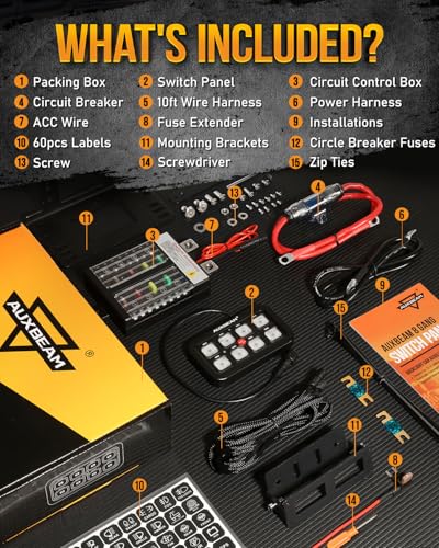 8 Gang Switch Panel BB80 Universal Circuit Control Relay System Automatic Dimmable LED Switch Control Panel Switch Pod Touch Switch Box for Car Truck Offroad ATV SUV