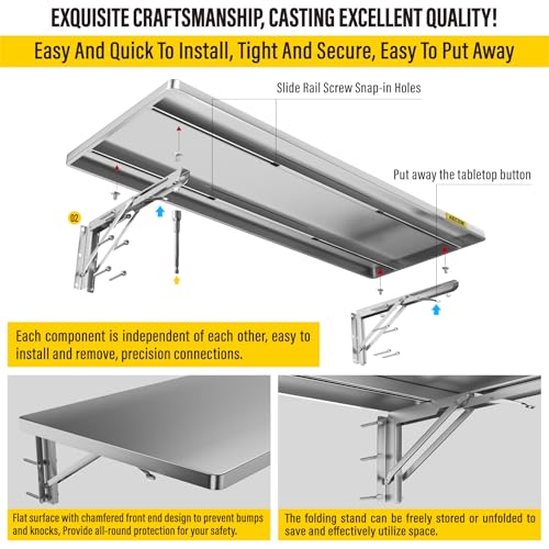 1.2x3ft Adjustable Rail Type Folding Storage Rack Shelf