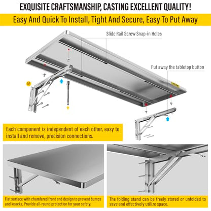 1.2x3ft Adjustable Rail Type Folding Storage Rack Shelf