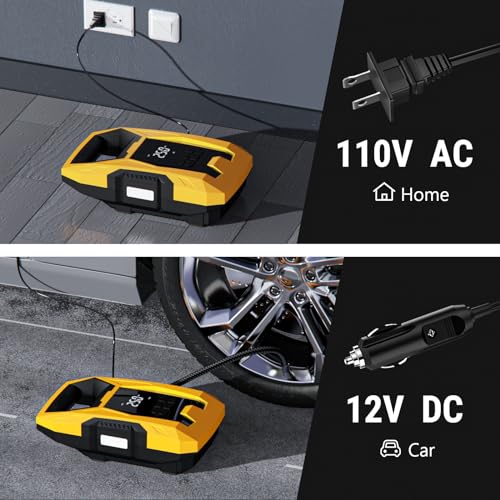 AC DC Tire Inflator Portable Air Compressor