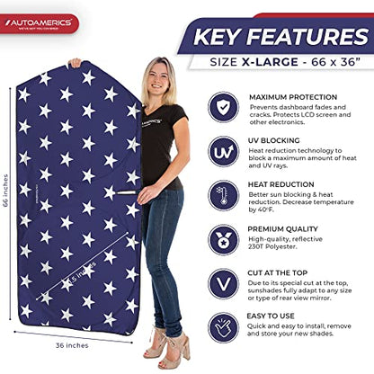 Truck Windshield Sun Shade with Storage Pouch & Anti