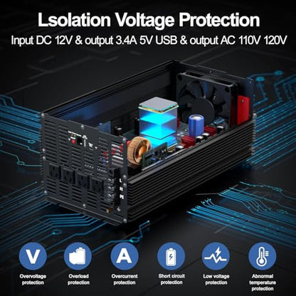 5600W Power Inverter 12V DC to 110
