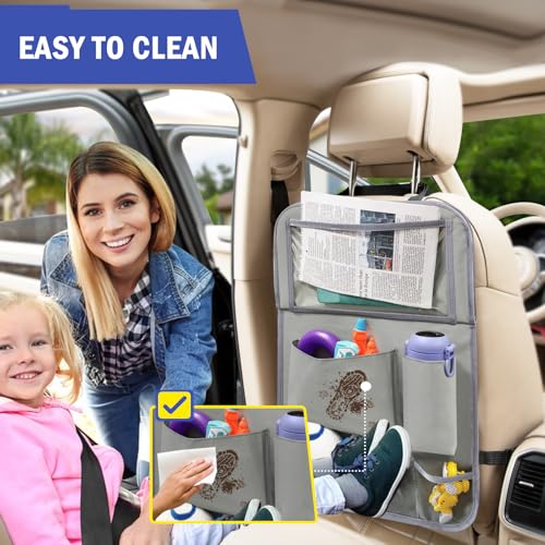 2Pack Car Backseat Organizer with Foldable Table Tray (2 Count)