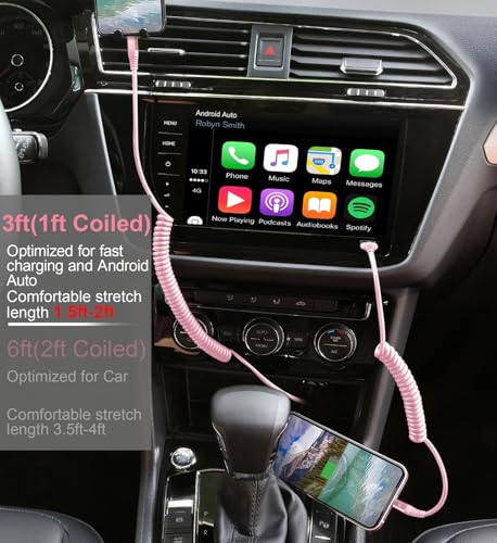 USB C to Lightning Cable 3FT for Car (2 Count)