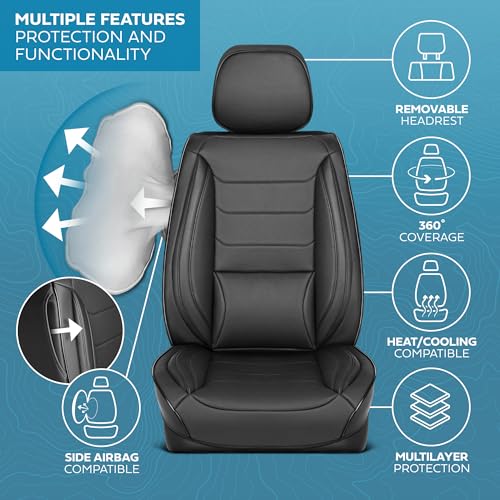 Curated Elite Leather Seat Covers for Cars & SUVs (2 Count)
