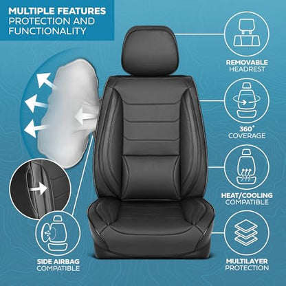 Curated Elite Leather Seat Covers for Cars & SUVs (2 Count)