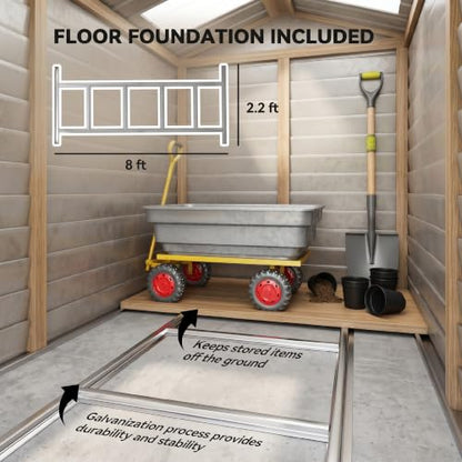 4.6' x 9' Steel Outdoor Storage Shed Waterproof Lean