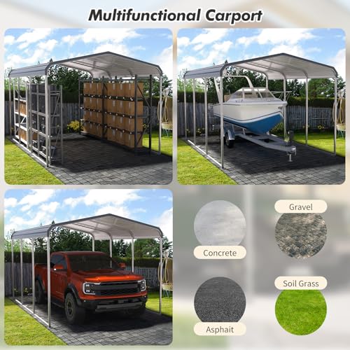 10x15 Ft Heavy Duty Metal Carport