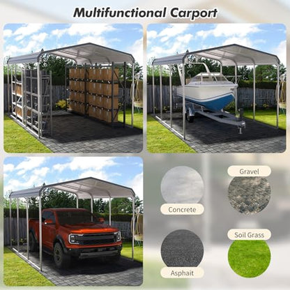 10x15 Ft Heavy Duty Metal Carport