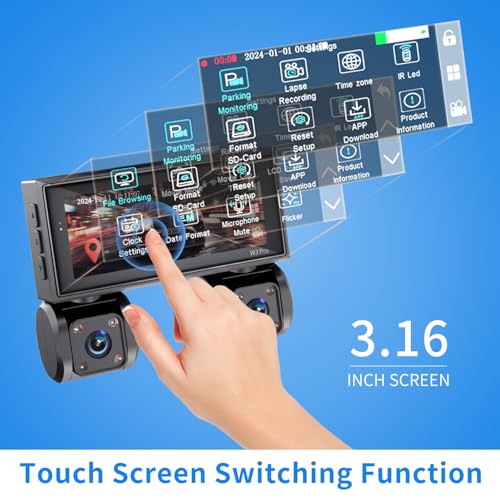 360° View 4 Channel Dash Cam Front and Rear
