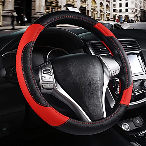 Leather Car Steering Wheel Cover Universal Fit for Most Cars