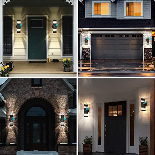 6 Pack Outdoor Porch Light Fixture Dusk to Dawn Black Exterior Wall Lights (6 Count)