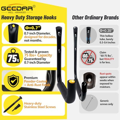 Heavy Duty Garage Storage Hooks (4 Count)