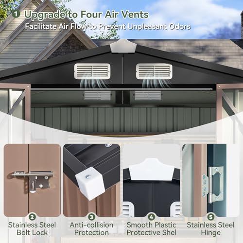 6.2x4 FT Shed Outdoor Storage Shed