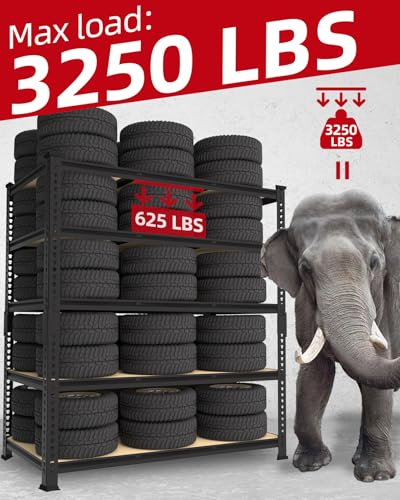 3250 LBS Heavy Duty Garage Storage Shelves Adjustable Shelf (6 Count)
