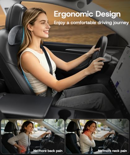 Car Headrest Pillow & Lumbar Support Pillow Set for Tesla Model 3