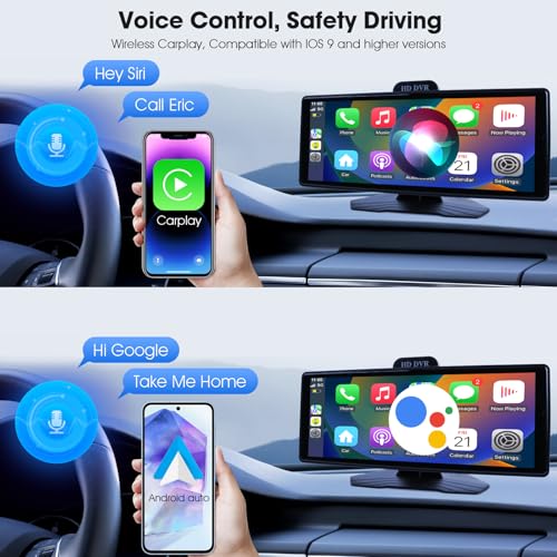 10.26" Portable Wireless Apple CarPlay Screen for Car