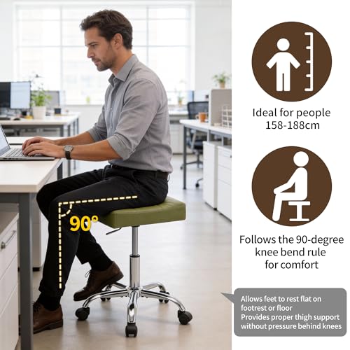 Adjustable Work Stool with Wheels