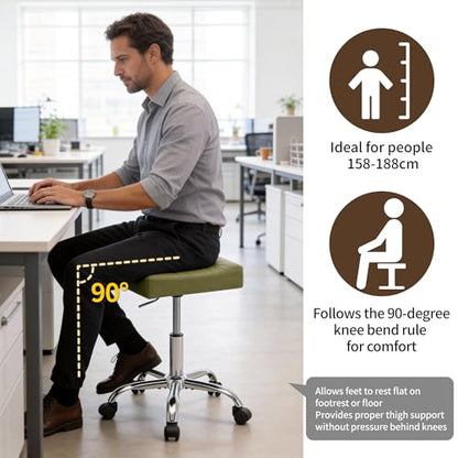 Adjustable Work Stool with Wheels