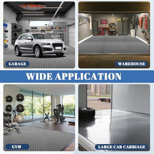 7.5Ft x 17Ft Rubber Flooring Mats 1.6mm Diamond Plate Flooring Roll