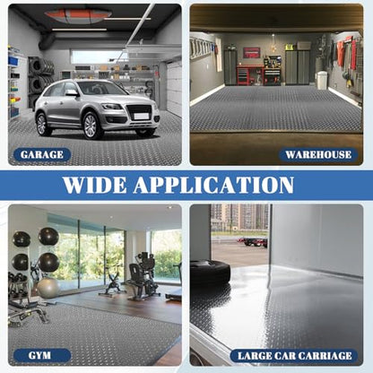 7.5Ft x 17Ft Rubber Flooring Mats 1.6mm Diamond Plate Flooring Roll