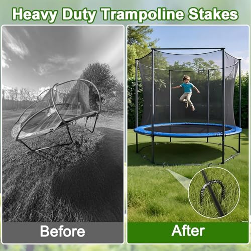 Trampoline Stakes Heavy Duty 12 Inch Trampoline Anchors High Wind (20 Count)