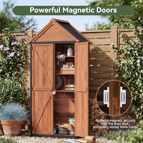 Solid Wood Outdoor Cabinet 2.3'x1.3' with Asphalt Roof & Floor