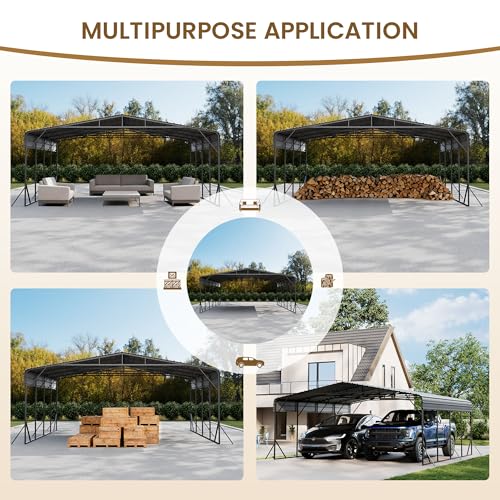 20'x20' Carport with Galvanized Steel Roof