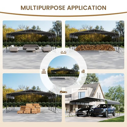 20'x20' Carport with Galvanized Steel Roof