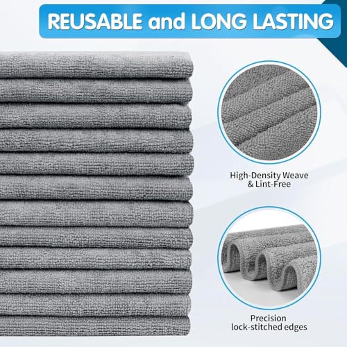Grey Microfiber Cleaning Cloth (24 Count)