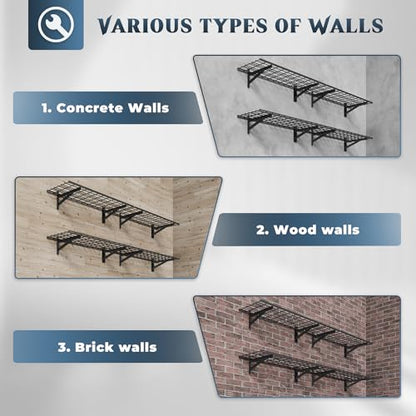 4 Pack Garage Shelving Wall Mounted