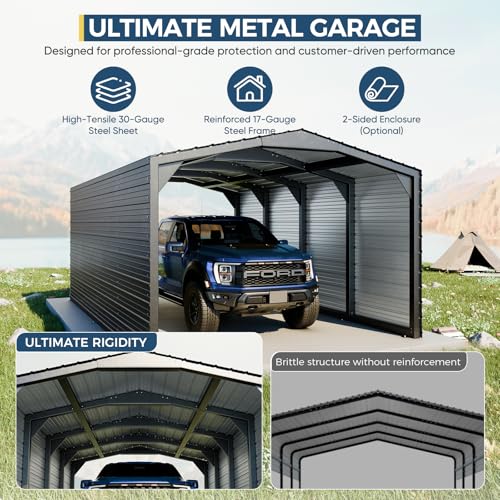 Military Grade Metal Carport 12x20 FT