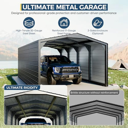 Military Grade Metal Carport 12x20 FT