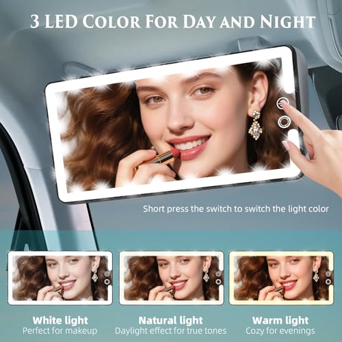 Car Visor Vanity Mirror with Light