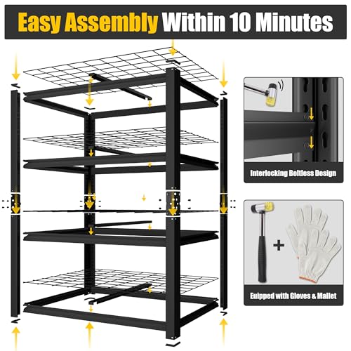 40" W Heavy Duty Garage Shelving 2200 LBS 4 Tier Storage Shelves (3 Count)